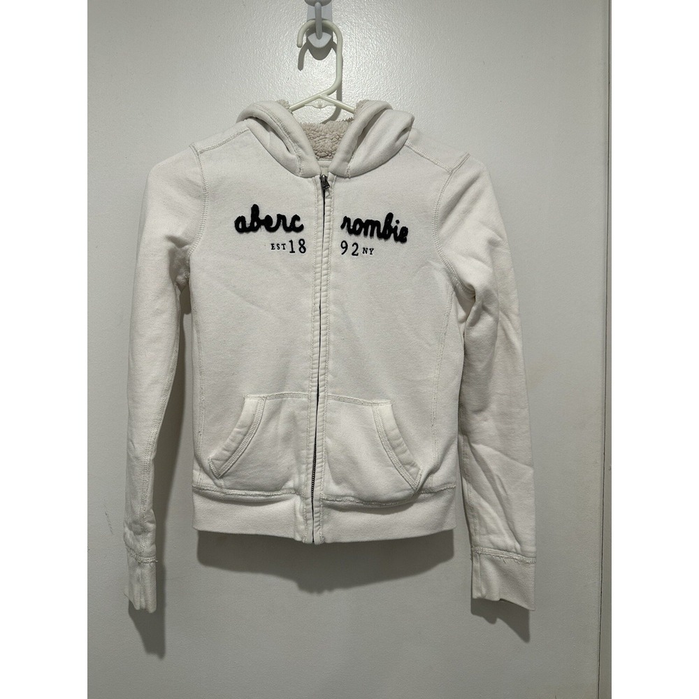 Abercrombie & Fitch Hoodie Fleece Lined Size M Kids Y2k Sweatshirt Jacket